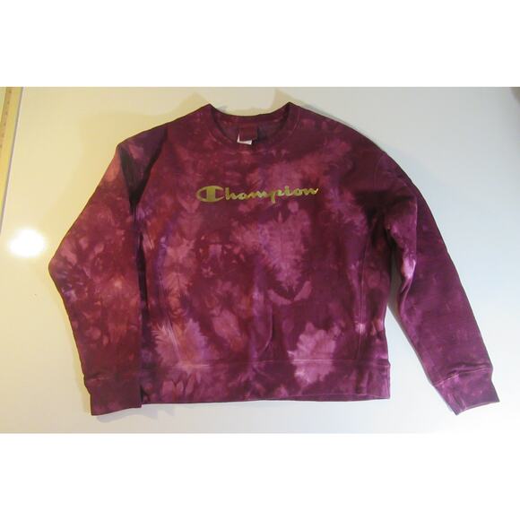 Champion Sweatshirt Reverse Weave Plum With Gold Logo Women's Large - Picture 1 of 10